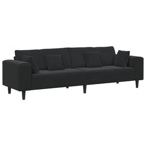 vidaXL Sofa Black 250 x 77 x 76 cm Velvet