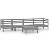 vidaXL Garden Lounge Set | Grey | Solid pinewood | 5 Piece Set | Modular