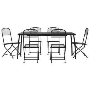 vidaXL Garden Dining Set | Anthracite | Metal Mesh | Foldable