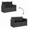 vidaXL Garden Sofa Set with Cushion 10 pcs Black Poly rattan