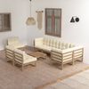 vidaXL 9 Piece Garden Lounge Set with Cushions Solid Pinewood