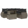 vidaXL 6 Piece Garden Sofa Set with Cushions Grey Poly Rattan