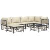 vidaXL 7 Piece Garden Lounge Set with Cushions Anthracite Poly Rattan