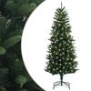 vidaXL Artificial Hinged Christmas Tree 150 cm 150 LEDs Warm White PVC