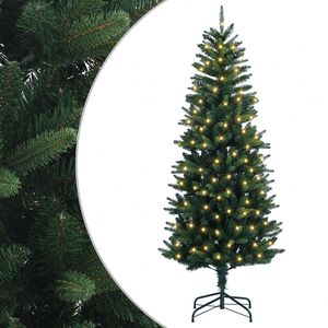 vidaXL Artificial Hinged Christmas Tree 150 cm 150 LEDs Warm White PVC