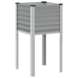 vidaXL Garden Planter Grey 45x45x88 cm Steel