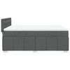 vidaXL Box Spring Bed with Mattress Dark Grey Queen Fabric