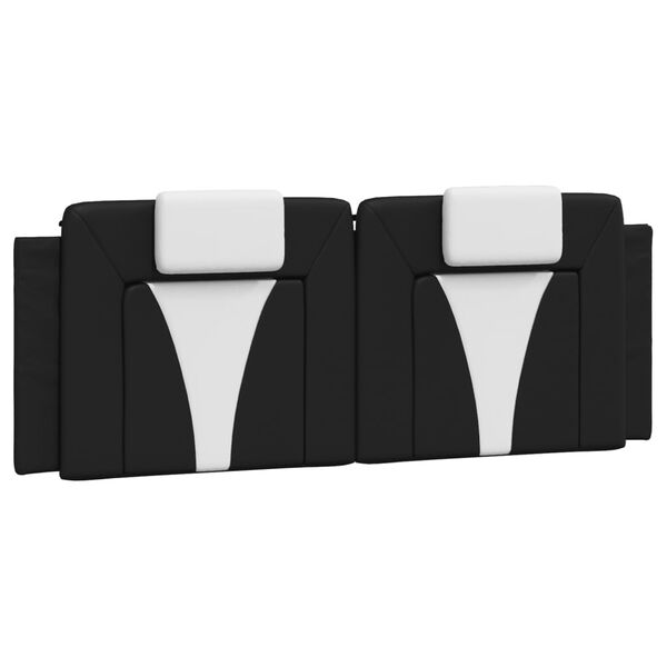 vidaXL Headboard Cushion "Viana" Black and White 152 cm Queen Faux Leather