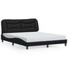 vidaXL Bed Frame without Mattress "Hvar" Black 152x203 cm Queen Faux Leather