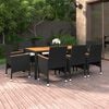 vidaXL 9 Piece Garden Dining Set Poly Rattan Black