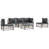 vidaXL 6 Piece Garden Lounge Set with Cushions Anthracite Poly Rattan
