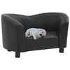 vidaXL Dog Sofa Black 67x41x39 cm Faux Leather
