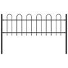 vidaXL Garden Fence "Boxtel" with Hoop Top Steel 170x60 cm Black