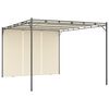 vidaXL Garden Gazebo with Side Curtain 4x3x2.25 m Cream