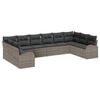 vidaXL Garden Sofa Set 10 pcs Grey Poly Rattan
