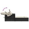 vidaXL Double Sun Lounger with Canopy and Cushions Black Poly Rattan