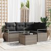 vidaXL Garden Sofa Set with Cushion with Storage 5 pcs Light Grey