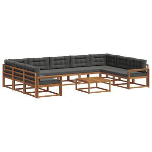 vidaXL Outdoor Sofa Set 10 pcs Natural and Anthracite