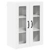 vidaXL Wall Glass Cabinet LUCCA White 60 x 31 x 80 cm Engineered Wood