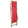 vidaXL Folding Beach Chair Fabric and Wooden Frame Red