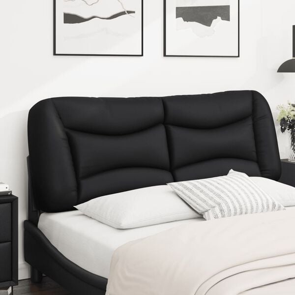 vidaXL Headboard Cushion "Hvar" Black 137 cm Double Faux Leather