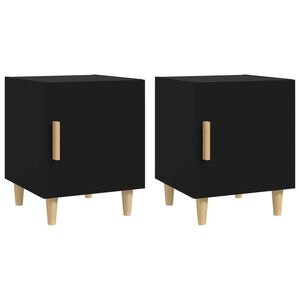 vidaXL Bedside Cabinets 2 pcs Black Engineered Wood