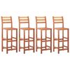 vidaXL Bar Chair | Set of 4 | Natural wood | Solid Acacia wood | Medium
