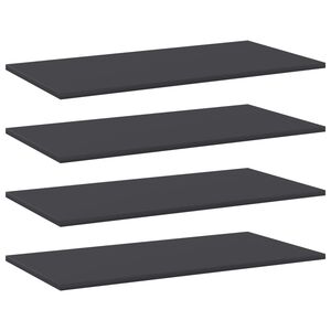 vidaXL Bookshelf Boards 4 pcs Grey 80x40x1.5 cm Engineered Wood
