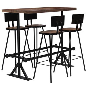 vidaXL Bar Set | Variety | Solid reclaimed wood with powder-coated steel