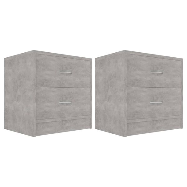 vidaXL Bedside Cabinets 2 pcs Concrete Grey 40x30x40 cm Engineered Wood