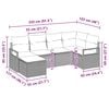 vidaXL Sofa Set with Cushion with Storage 6 pcs Grey Poly Rattan