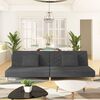 vidaXL 2-Seater Sofa Bed with Two Pillows Dark Grey Fabric
