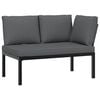 vidaXL Garden Bench with Cushions Black Aluminium