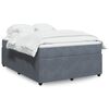 vidaXL Box Spring Bed with Mattress Dark Grey Double Velvet