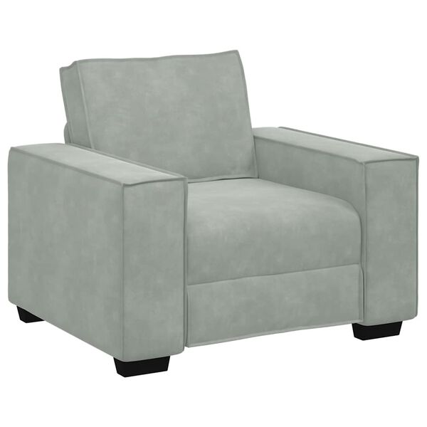vidaXL Sofa 3 pcs Light Grey 220 x 80 x 84 cm Velvet