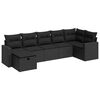 vidaXL 7 Piece Garden Sofa Set with Cushions Black Poly Rattan