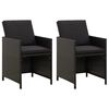 vidaXL 4 Piece Garden Chair and Stool Set Poly Rattan Black