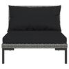 vidaXL 13 Piece Garden Lounge Set with Cushions Poly Rattan Dark Grey