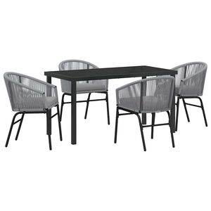 vidaXL Garden Dining Set 5 pcs Anthracite Powder-Coated Steel