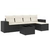 vidaXL 6 Piece Garden Sofa Set with Cushions Black Poly Rattan