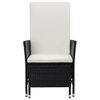 vidaXL Reclining Garden Chair with Cushions Poly Rattan Black