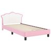 vidaXL Children's Bed Frame with Headboard Pink 90 x 190 cm PU