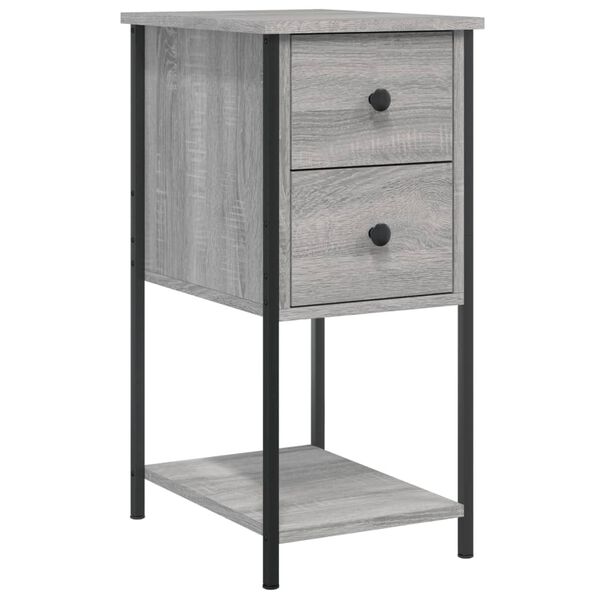 vidaXL Bedside Cabinet Grey Sonoma 32x42x70 cm Engineered Wood