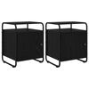 vidaXL Bedside Cabinet 2 pcs Black Oak 40 x 39.5 x 50 cm