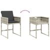 vidaXL 17 Piece Garden Dining Set with Cushions Light Grey Poly Rattan