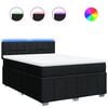 vidaXL Box Spring Bed with Mattress Black Queen Fabric