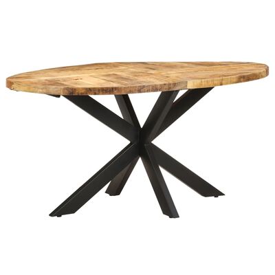vidaXL Dining Table 160x90x75 cm Rough Mango Wood