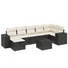 vidaXL 8 Piece Garden Sofa Set with Cushions Black Poly Rattan
