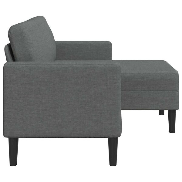 vidaXL 2-Seater Sofa with Chaise L-shaped Dark Grey 125 cm Fabric