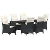 vidaXL Garden Dining Set 7 pcs Black Poly Rattan